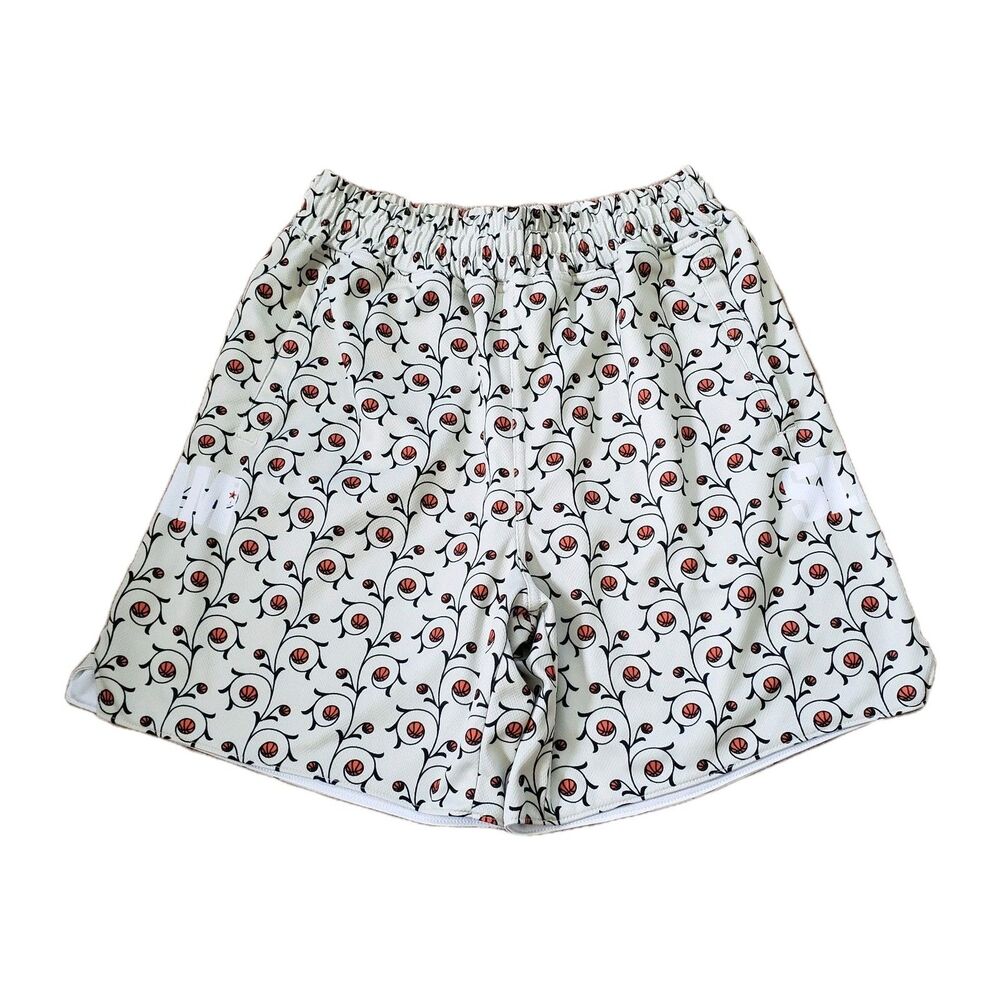 19Nine SLAM Magazine Floral Basketball Sz Medium Mens Cream 6.5" Athletic Shorts